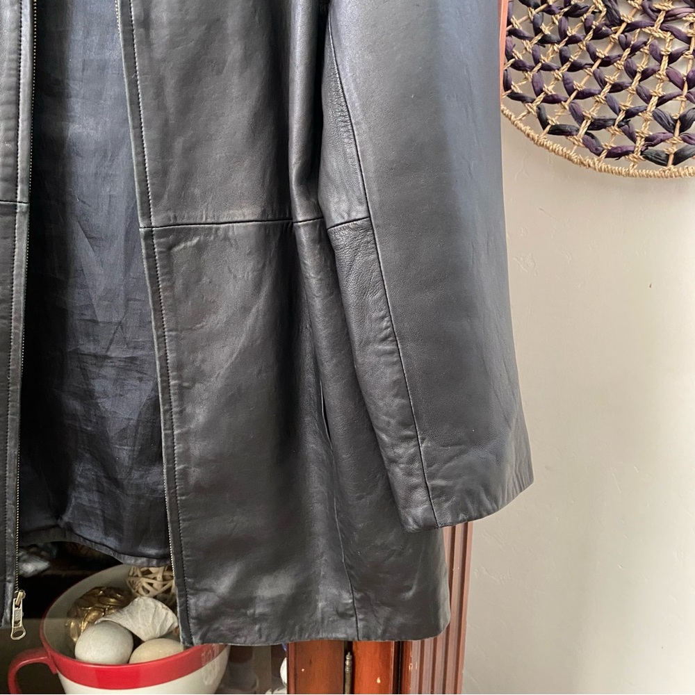 Leather Elements Black Soft Leather Jacket Size L… - image 2